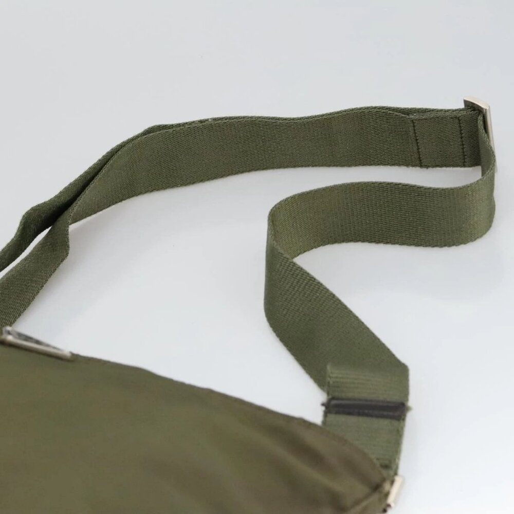 PRADA Shoulder Bag Nylon Khaki Silver Auth ar12956 - Picture 9 of 16